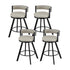 Artiss Bar Stools Set of 4 Swivel Kitchen Chair Metal Counter Beige Leather