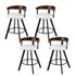 4x Artiss Bar Stools Swivel Kitchen Chairs Metal Legs Bentwood Counter White PU