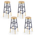 Artiss 4x Bar Stools Metal Gold Navy