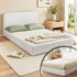 Artiss Compression Bed Frame Double Size No Assembly Vacuum High Density Sponge Boucle Cream White