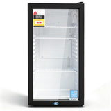 Devanti 78L Bar Fridge Glass Door Mini Fridge Countertop Cooler Black