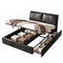 Artiss Queen Bed Frame Gas Lift Storage 3 Drawers Adjustable Headboard Platform Bed Black