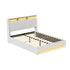 Artiss Bed Frame Gas Lift LED Beds Base Platform White PVC Leather Storage Headboard - Double