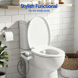 Cefito Non-Electric Ultra-Slim Bidet Attachment Detachable Bidet with Dual Nozzle Frontal & Rear Wash Adjustable Water Pressure Cold Water Toilet Bide