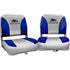 Seamanship 2X Folding Boat Seats Marine Swivel Low Back 13cm Padding Grey Blue