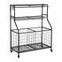 Everfit Sports Equipment Organizer Storage with Wheels Multi-Sport Garage Gym Black