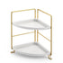 Artiss Bathroom Corner Shelf Countertop Organiser Vanity Storage Rack White Gold