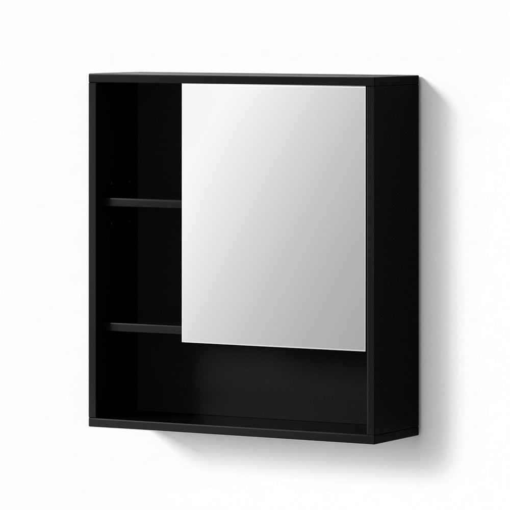 Cefito Bathroom Mirror Cabinet Mirrored Medicine Adjustable Shelf Wall Mounted 560mm Black