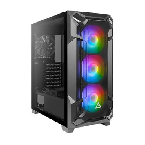 Antec DF600 FLUX - Black, Mid Tower, ATX/Micro-ATX/Mini-ITX, Tempered Glass, 5 Pre-installed Fans, ARGB, 360mm Radiator, 405mm GPU, 2Yr Wty