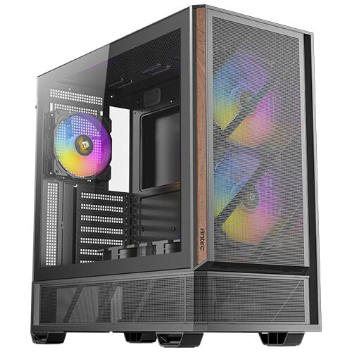 Antec P30 ARGB Mid Tower, 478Ã—222Ã—465â€¯mm, Steel+Plastic+Wood, ATX/mATX/ITX, 4mm TG, 2xUSB3.0, Type-C, 7 slots, 2/1Ã—3.5'/2.5', ARGB fans 3+2, GPU 405â€¯
