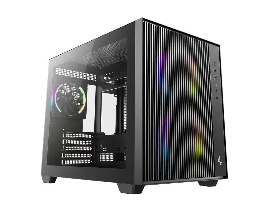 DeepCool CG330 MESH 3F High Airflow Dual Chamber Micro ATX Case, 3 Pre-Installed Fans,  USB3.0 x1,USB2.0 x1,Type-C x1,Audio x1