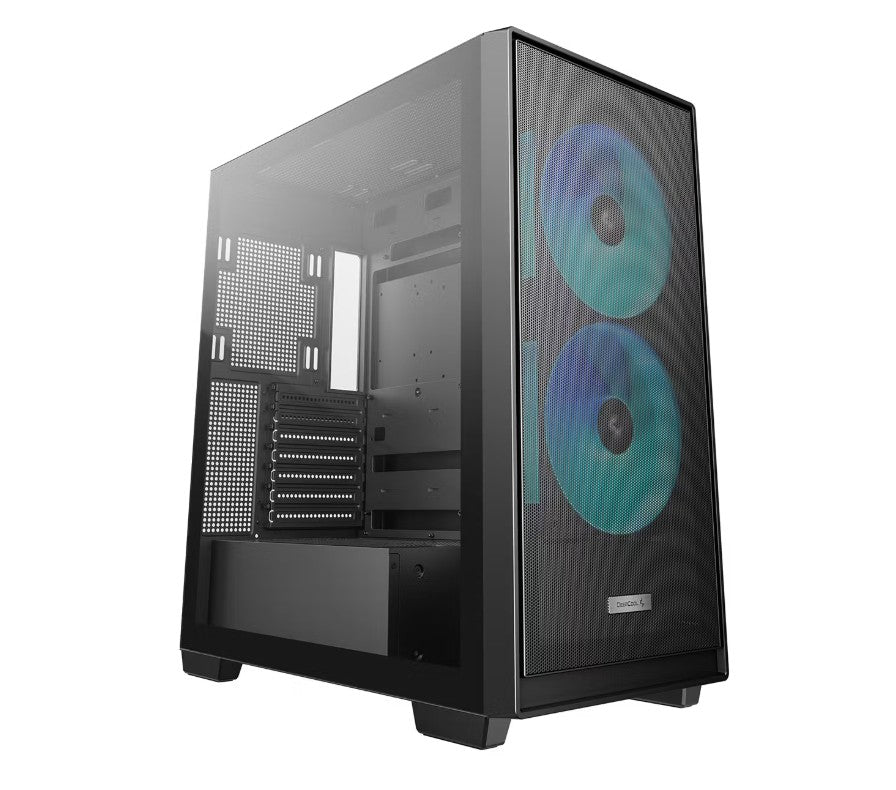DeepCool CG580 MESH 2F High Airflow Dual Chamber ATX Case, 2 Pre-Installed Fans, USB3.0Ã—2/Gen2 Type-CÃ—1/Audio&MicÃ—1