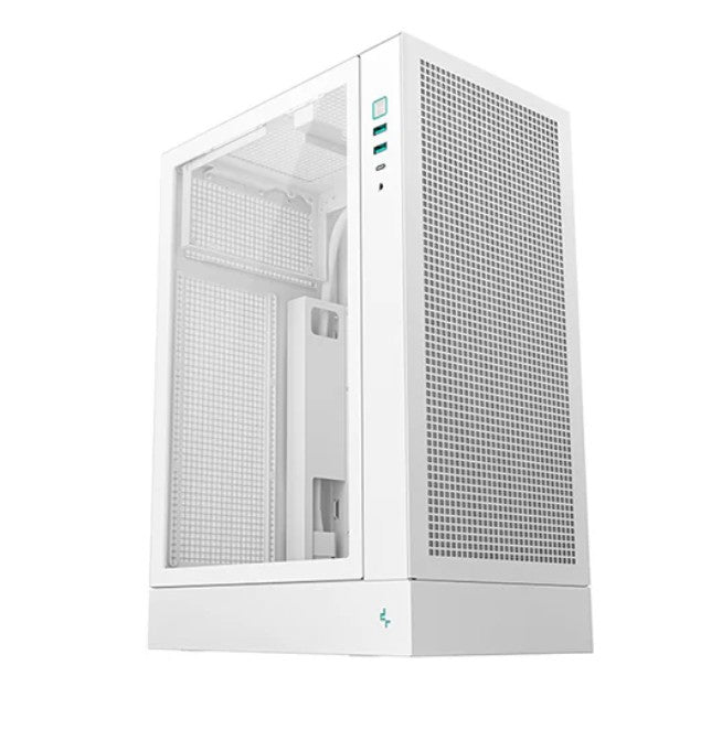 DeepCool CH170 PLUS WH Vertical Micro-ATX Compact Case, USB3.0Ã—2, Gen2 Type-C x1, Audio/MicÃ—1