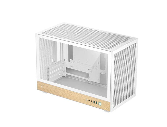 DeepCool CH260 Wood White High Airflow Compact Micro-ATX Wood Grain Case.USB3.0Ã—2ã€Gen2 Type-C x1ã€Audio/MicÃ—1