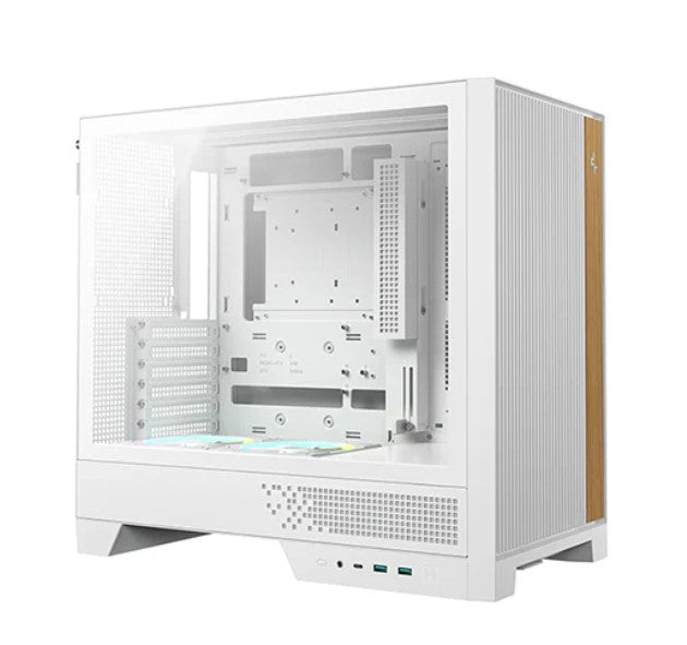 DeepCool CL600 WH High Airflow Compact ATX Case, Two Pre-Installed Fans,Tempered Glass Side Panel, Clean Cable Management