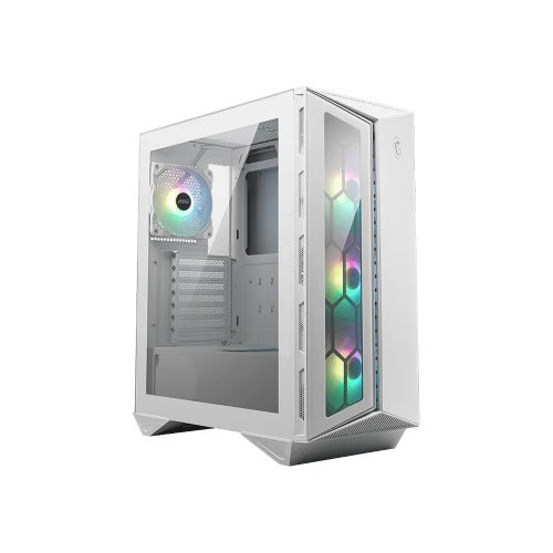 MSI MPG GUNGNIR 110R White Mid-Tower Case, Supports ATX / M-ATX / Mini ITX, 2x USB 3.2, 1x USB-C, 1x HD Audio, 1x Mic, ATX Power Supply