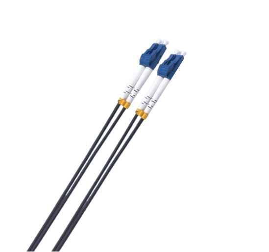 8ware 20m LC-LC OS2 Single Mode Dual-Core Fibre / Fiber Optic Cable UPC Duplex Armoured Low Smoke Zero Halogen (LSZH) Jacket Black