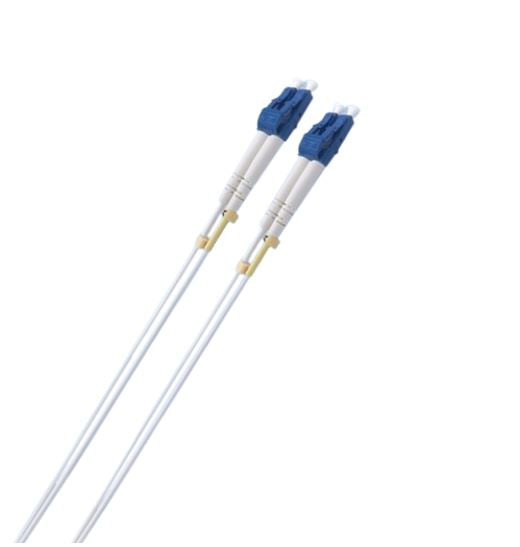 8ware 7m LC-LC OS2 Single Mode Dual-Core Fibre / Fiber Optic Cable UPC Duplex Armoured Low Smoke Zero Halogen (LSZH) Jacket White