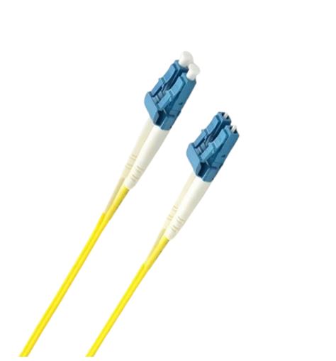 8ware 1.5m LC-LC OS2 Single Mode Dual-Core Fibre / Fiber Optic Cable UPC Duplex Armoured Low Smoke Zero Halogen (LSZH) Jacket Yellow