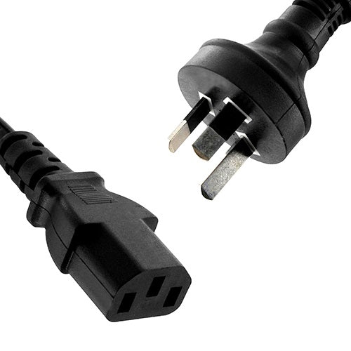 8Ware AU Power Cable 2m - Male Wall 240v PC to Female Power Socket 3pin to IEC 320-C13 for Notebook/AC Adapter ~CBAT-IEC-2M