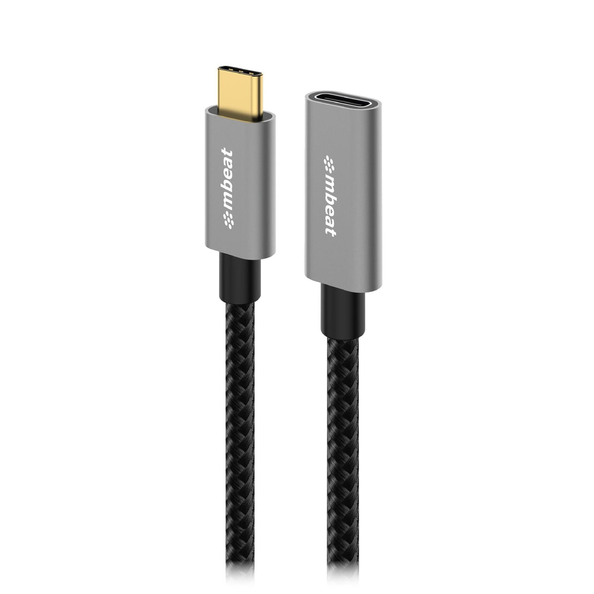 mbeatÂ® Tough Link 1m USB 3.2 Gen2 USB-C Extension Cable - Space Grey Video Resolution: Maximum 4K/60Hz Material: Aluminium Housing, Nylon Braided