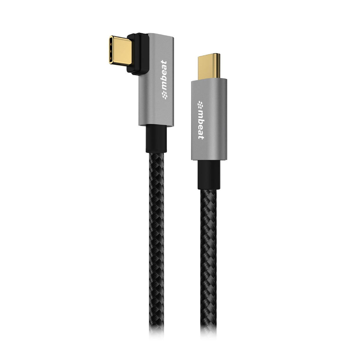 mbeatÂ® Tough Link 1.8m L-Shape USB 3.2 Gen2 USB-C Cable - Space Grey Data Transfer Rate: Maximum 10Gbps  Video Resolution: Maximum 4K/60Hz Weight 85g