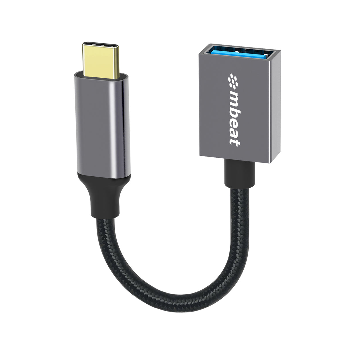 mbeatÂ® Tough Link USB-C to USB 3.0 Adapter with Cable - Space Grey Package Weight: 25g Cable Length: 15cm