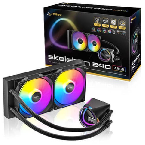 Antec Skeleton 240 ARGB, All-in-One Liquid Cooler, 240mm, PWM ARGB fans, 2000RPM, 72.29CFM, Intel/AMD support, â‰¤32dB, aluminum radiator, 3Y warranty