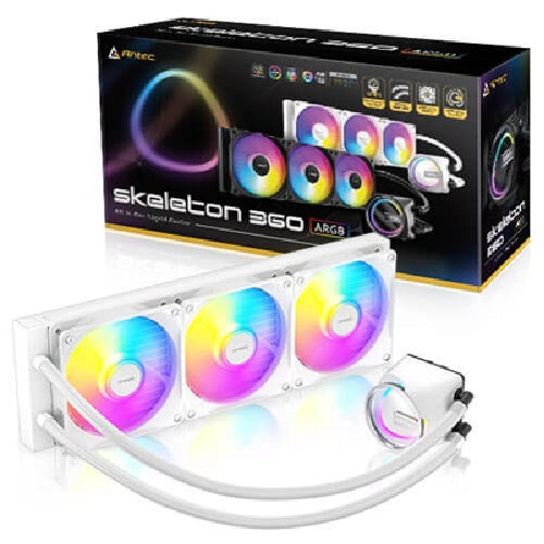 Antec Skeleton 360 ARGB-WHITE, All-in-One Liquid Cooler, 360mm, PWM ARGB fans, 2000RPM, 72.29CFM, â‰¤32dB, Intel/AMD support, aluminum radiator, 3Y wty