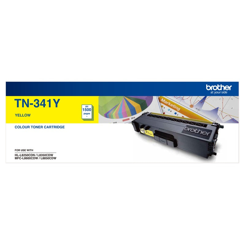 Brother TN-341Y Colour Laser Toner-Standard Yellow HL-L8250CDN/8350CDW MFC-L8600CDW/L8850CDW - 1500Pages