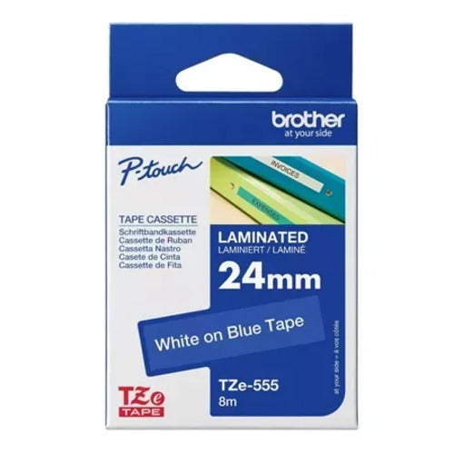 Brother 24mm White on Blue TZE Tape