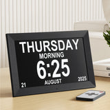 Artiss 10" Digital Day Clock Alarm Calendar Dementia Date Week Desk Clocks Black