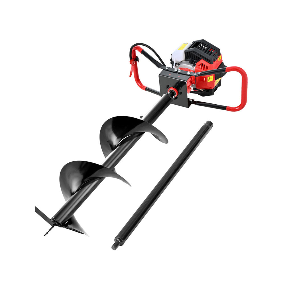 Giantz Post Hole Digger 300mm Petrol Drill Auger Extension Bits
