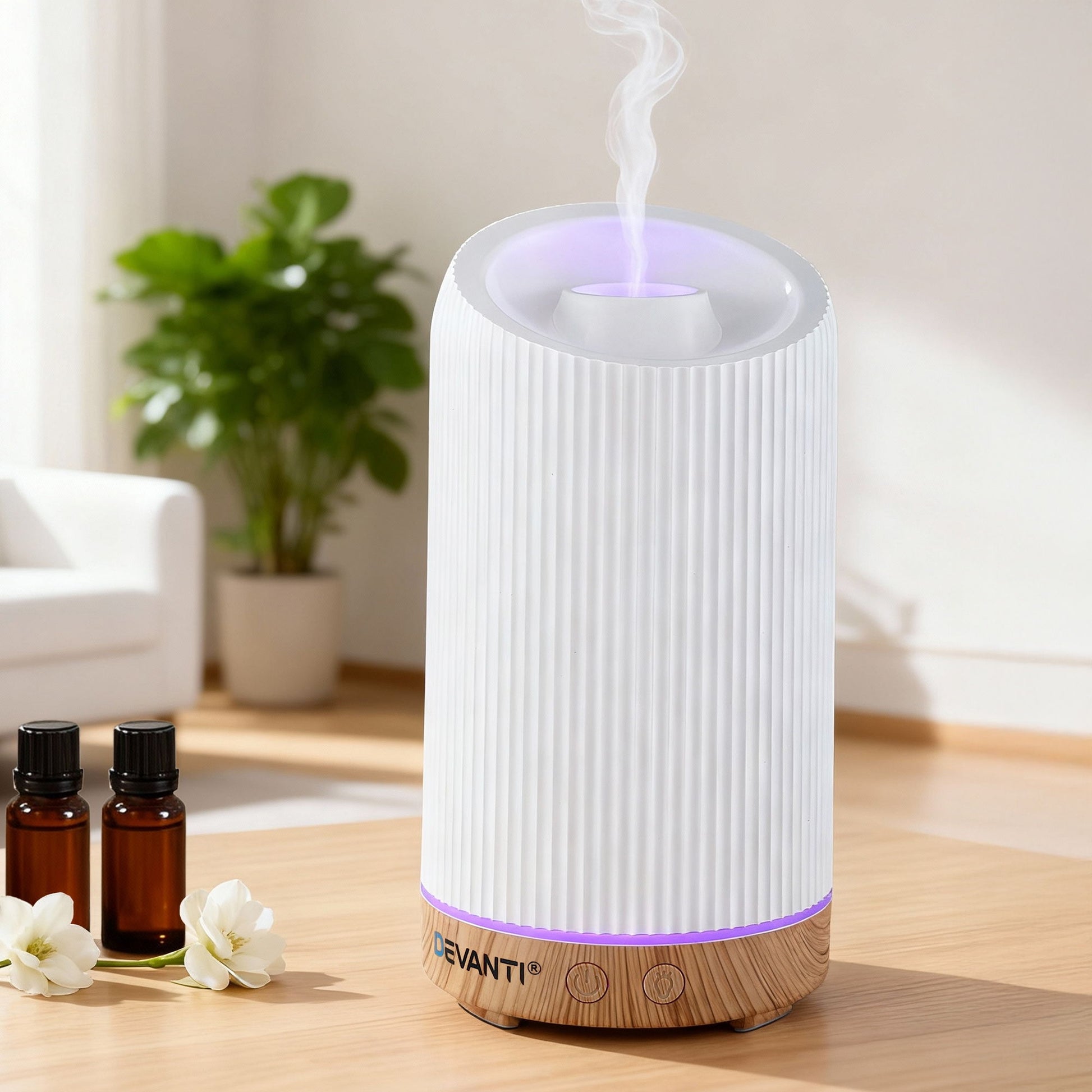 Devanti Ultrasonic Aroma Diffuser Aromatherapy 200ml LED Lights Iron Humidifier Forest
