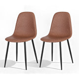 Artiss 2x Dining Chairs Retro PU Leather Kitchen Lounge Cafe Accent Chair Brown