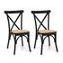 Artiss 2x Dining Chairs Rattan Wooden Kitchen Accent Chair Cafe Lounge Rubber Wood