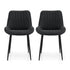 Artiss 2x Dining Chairs Retro PU Leather Kitchen Lounge Cafe Accent Chair Black