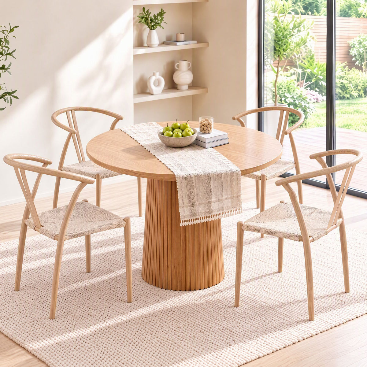 Artiss Dining Chairs Set of 4, Accent Chair for Living Room & Balcony Double Slat Back