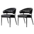 Artiss Dining Chairs Set of 2 Leather Hollow Armchair Black