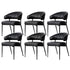 Artiss Dining Chairs Set of 6 Leather Hollow Armchair Black