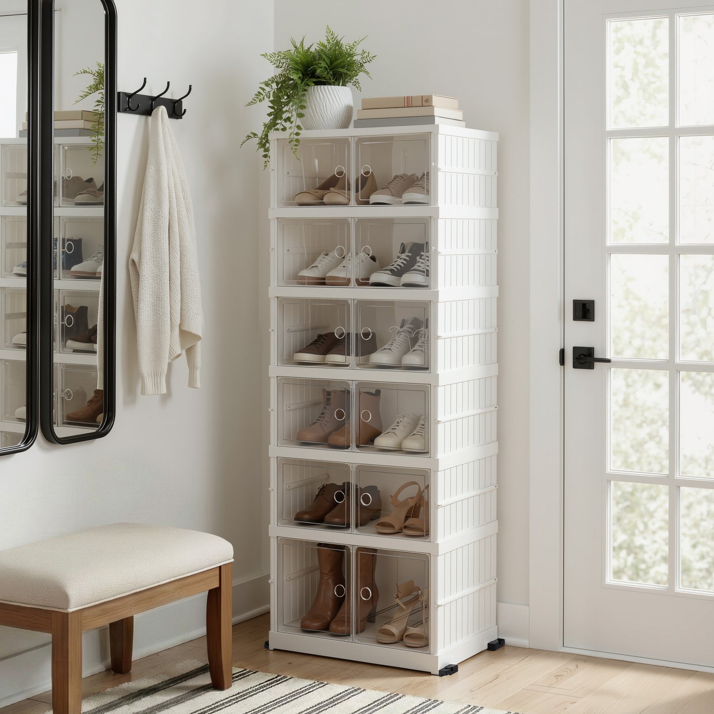 Artiss Foldable Shoe Storage Box 6 Tier 12 Pairs Entryway