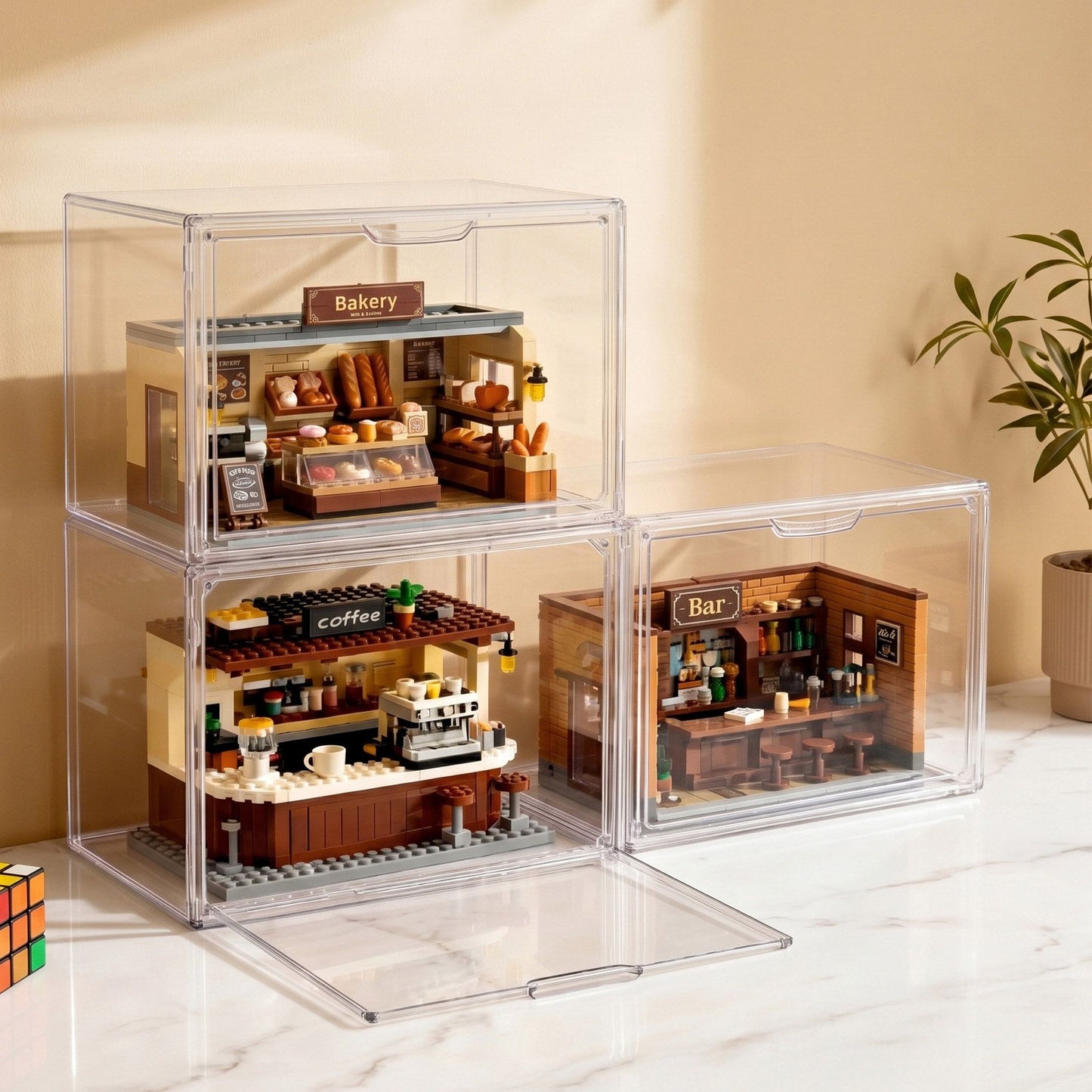 Artiss Clear Acrylic Display Case Box 2 Pack For Toys 54cm