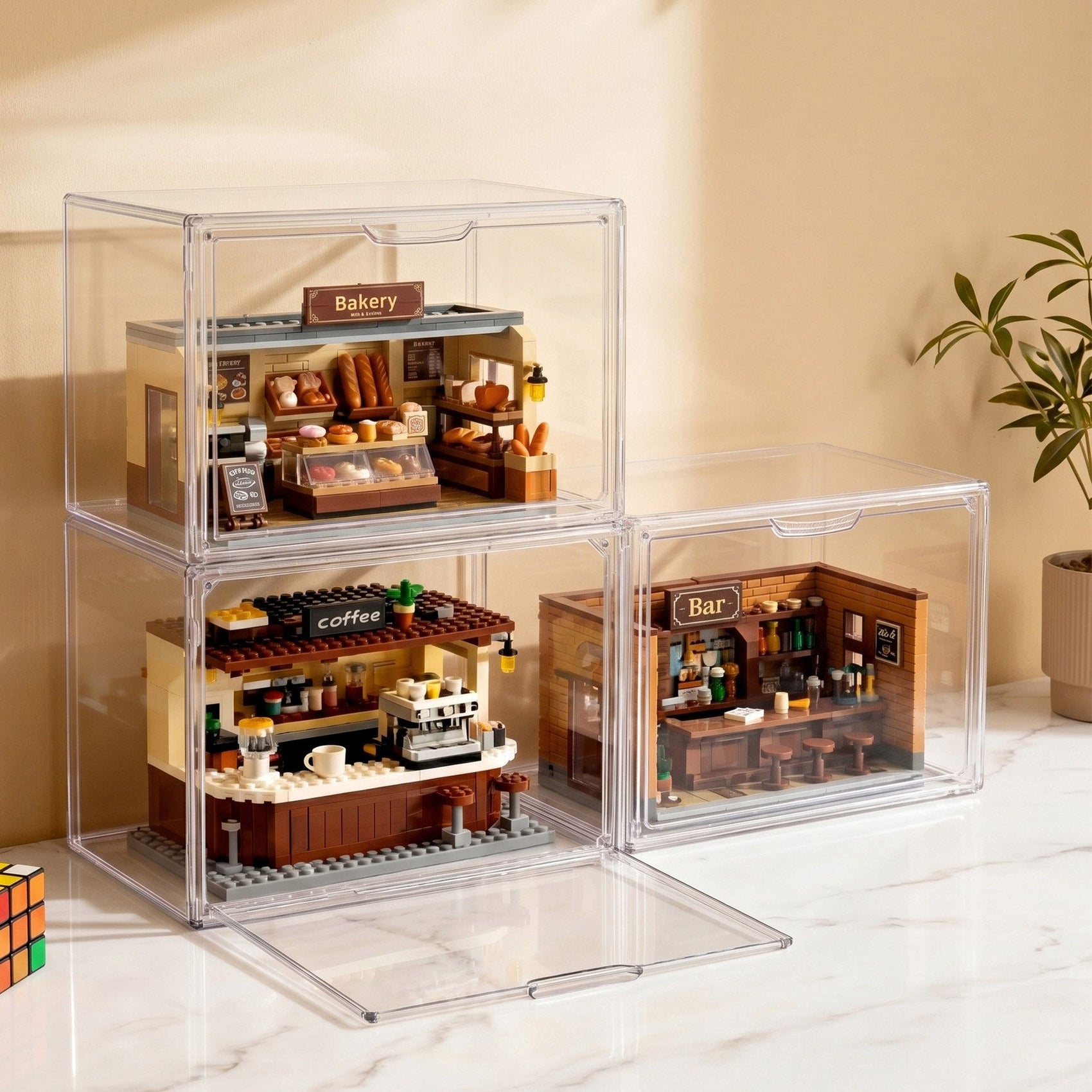 Artiss Clear Acrylic Display Case Box 2 Pack For Toys 54cm