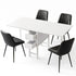 Artiss Dining Table and Chairs Set 5pcs Foldable Kitchen Furniture with 2 Drawers Black and White