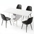 Artiss Dining Table and Chairs Set 5pcs Foldable with 2 Drawers Black and White
