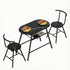Artiss Dining Table Set 3PC Bistro Kitchen Storage Wine Rack Black Marble Style