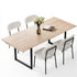 Artiss 200cm Extendable Dining Table Set with 4x Dining Chairs Sherpa White