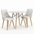 Artiss Dining Table and Chairs Set 3PCS 90cm 2 Seater Round Dining Set for Kitchen, Apartment, Dining Room White