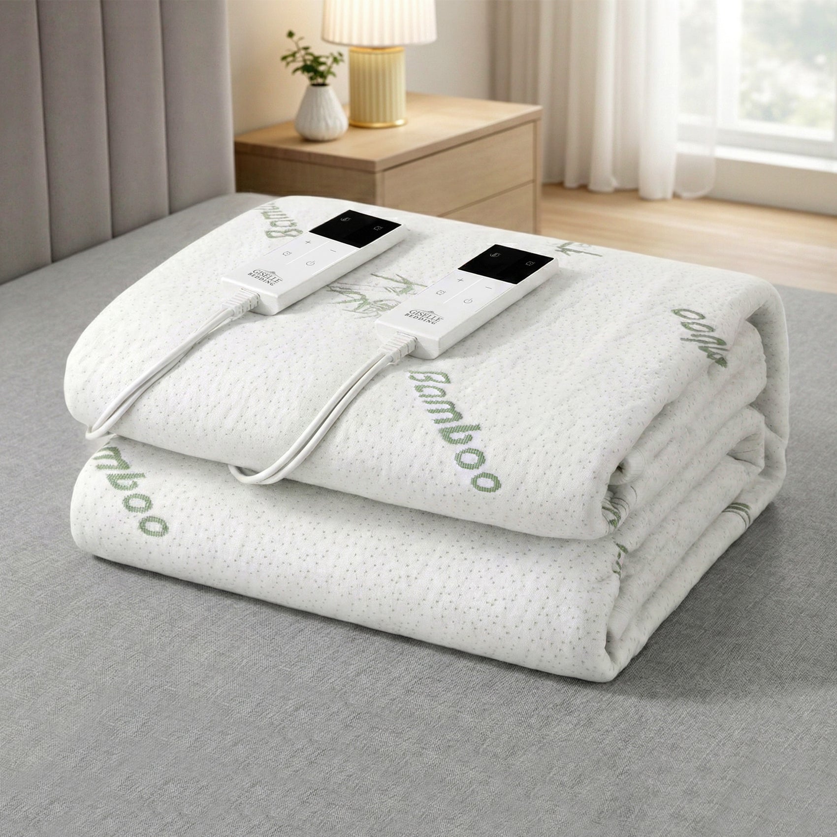 Giselle Electric Blanket Bamboo Fabric Double Fitted Heated Pad Underlay Washable Winter