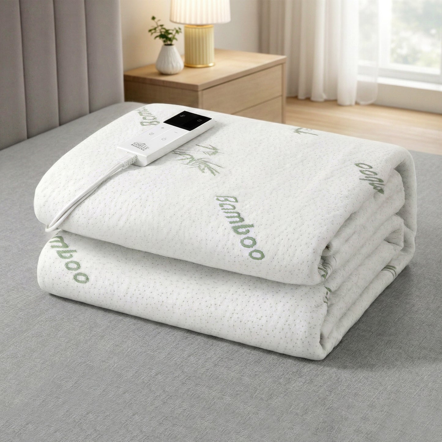 Giselle Electric Blanket Bamboo Fabric Single Fitted Heated Pad Underlay Washable Winter